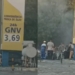 Carro pega fogo em posto de gasolina na Avenida Paralela