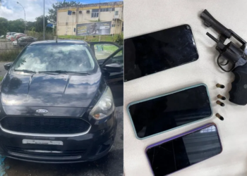 Casal armado é preso na Paralela minutos após roubar carro em Itapuã
